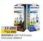 Promo Harga Indomilk Susu UHT Full Cream Plain, Cokelat 1000 ml - Alfamart