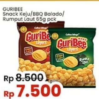 Promo Harga Guribee Layers BBQ Balado, Keju Krispi, Rumput Laut 65 gr - Indomaret