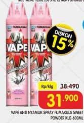 Promo Harga Fumakilla Vape Aerosol Sweet Powder 600 ml - Superindo