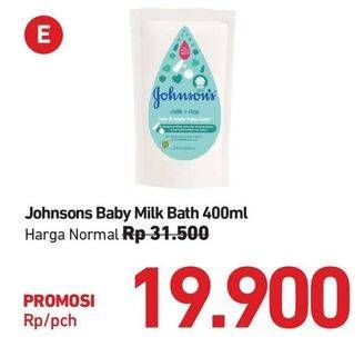 Promo Harga JOHNSONS Baby Milk Bath 400 ml - Carrefour