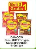 Promo Harga DANCOW Fortigro UHT Cokelat, Stroberi 110 ml - Indomaret
