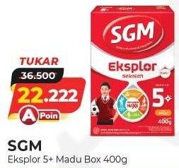 Promo Harga SGM Eksplor 5+ Susu Pertumbuhan Kecuali Madu 400 gr - Alfamart