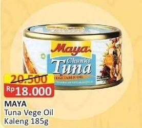 Promo Harga MAYA Tuna Vegetable Oil Can 185 gr - Alfamart