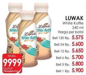 Promo Harga Luwak White Koffie Ready To Drink 240 ml - Lotte Grosir