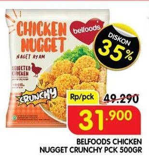 Promo Harga Belfoods Nugget Chicken Nugget Crunchy 500 gr - Superindo