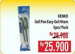 Promo Harga Kenko Gel Pen Easy Black 3 pcs - Hypermart