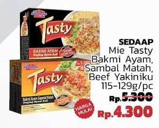 Promo Harga SEDAAP Tasty Bakmi Ayam, Ayam Geprek Matah, Beef Yakiniku 115 gr - LotteMart