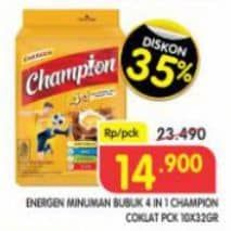 Promo Harga Energen Sereal Champion Cokelat per 10 sachet 35 gr - Superindo