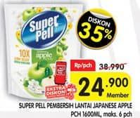 Promo Harga Super Pell Pembersih Lantai Fresh Apple 1600 ml - Superindo