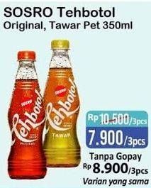 Promo Harga SOSRO Teh Botol Original, Tawar per 3 botol 350 ml - Alfamart