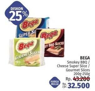 Promo Harga BEGA Smokey BBQ/Cheese Super Slice/Gourmet Slices 200-250g  - LotteMart