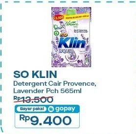 Promo Harga So Klin Liquid Detergent Provence Lavender 565 ml - Indomaret