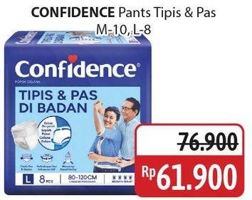 Promo Harga Confidence Adult Pants Tipis & Pas Di Badan L8, M10 8 pcs - Alfamidi