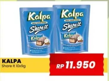 Promo Harga Kalpa Wafer Cokelat Kelapa Share It per 10 pcs 9 gr - Yogya