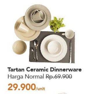 Promo Harga TARTAN Ceramic Dinnerware  - Carrefour