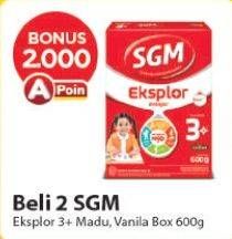 Promo Harga SGM Eksplor 3+ Susu Pertumbuhan Madu, Vanila 600 gr - Alfamart