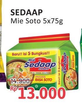 Promo Harga Sedaap Mie Kuah Soto per 5 pcs 75 gr - Alfamidi