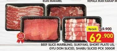 Promo Harga Daging Slice Marbling/Sapi Sukiyaki/Beef Short Plate Slice/Daging Gyudon/Sapi Shabu-shabu   - Superindo