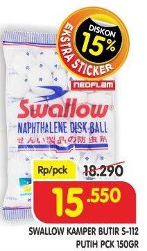 Promo Harga SWALLOW Naphthalene Disk Ball S-112 150 gr - Superindo