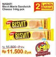 Promo Harga NABATI Bisvit Marie Sandwich Cheese Cream per 2 bungkus 144 gr - Indomaret
