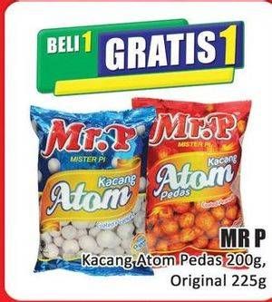 Promo Harga Mr.p Kacang Atom Pedas, Original 200 gr - Hari Hari