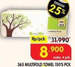 Promo Harga 365 Multifold Towel 150 sheet - Superindo