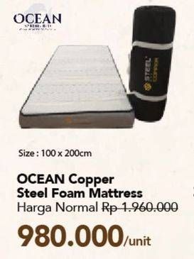 Promo Harga Ocean Copper Steel Foam Mattress 100 X 200 Cm  - Carrefour