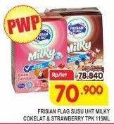 Promo Harga FRISIAN FLAG Susu UHT Milky Chocolate, Strawberry 115 ml - Superindo
