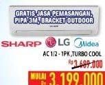 Promo Harga Sharp/ Midea/ LG AC 1/2 PK  - Hypermart
