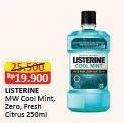 Promo Harga Listerine Mouthwash Antiseptic Cool Mint, Zero, Fresh Citrus, Fresh Citrus 250 ml - Alfamart