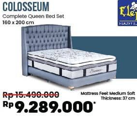 Elephant Colosseum Complete Queen Bed Set  Diskon 40%, Harga Promo Rp9.289.000, Harga Normal Rp15.490.000, Matress Feel Medium Soft
Thickness 37 cm