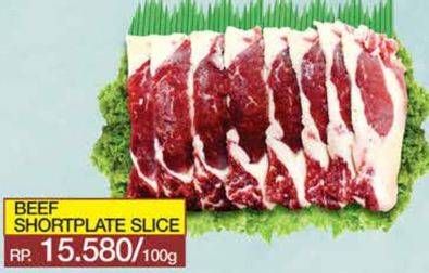 Promo Harga Beef Short Plate Slice per 100 gr - Yogya