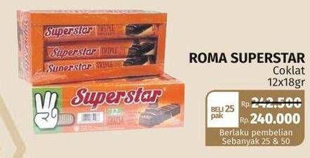 Promo Harga ROMA Superstar Wafer 18 gr - Lotte Grosir