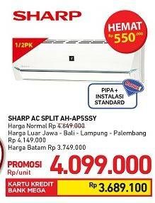 Promo Harga SHARP AH-AP5SSY - AC 1/2PK  - Carrefour