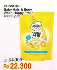 Promo Harga CUSSONS BABY Hair & Body Wash Happy Fresh 400 ml - Indomaret