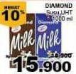 Promo Harga DIAMOND Milk UHT Chocolate, Full Cream 1000 ml - Giant