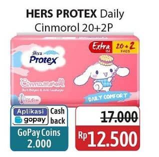 Promo Harga Hers Protex Daily Comfort Wing 23, 5cm 22 pcs - Alfamidi