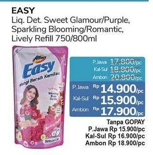 Promo Harga ATTACK Easy Detergent Liquid Sweet Glamour, Purple Blossom, Sparkling Bloom, Romantic Flower, Lively Energetic 800 ml - Alfamidi