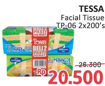 Promo Harga Tessa Facial Tissue TP 06 per 2 pouch 200 pcs - Alfamidi