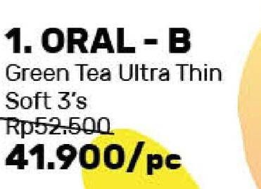 Promo Harga ORAL B Toothbrush Green Tea Ultra Thin Soft 3 pcs - Guardian