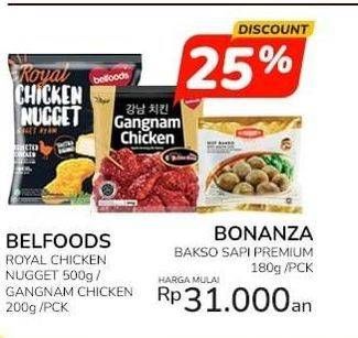 Promo Harga Bonanza Beef Bakso/Belfoods Royal Nugget/Belfoods Royal Gangnam Chicken   - Indomaret