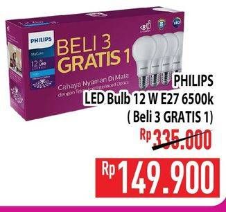 Promo Harga Philips LED Bulb My Care 12 Watt  - Hypermart