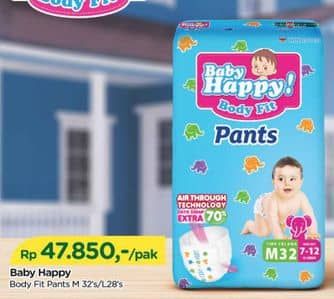 Promo Harga Baby Happy Body Fit Pants M32, L28 28 pcs - TIP TOP