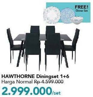 Promo Harga Dining Set Hawthorne 1+6  - Carrefour