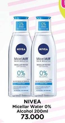 Promo Harga Nivea MicellAir Skin Breathe Micellar Water 200 ml - Watsons