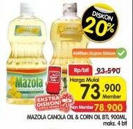 Promo Harga MAZOLA Oil Canola, Corn 900 ml - Superindo