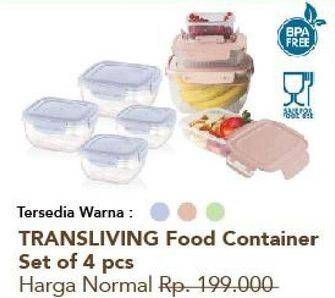 Promo Harga TRANSLIVING Food Container  - Carrefour