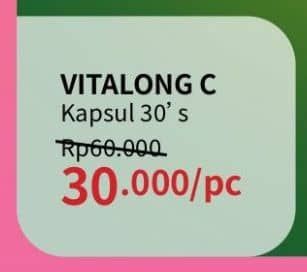 Vitalong C Vitamin C 500mg 30 pcs Diskon 50%, Harga Promo Rp30.000, Harga Normal Rp60.000