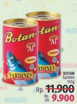 Promo Harga BOTAN Sardines Premium In Tomato Sauce 155 gr - LotteMart