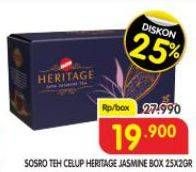 Promo Harga Sosro Teh Celup Jasmine Heritage per 25 pcs 2 gr - Superindo